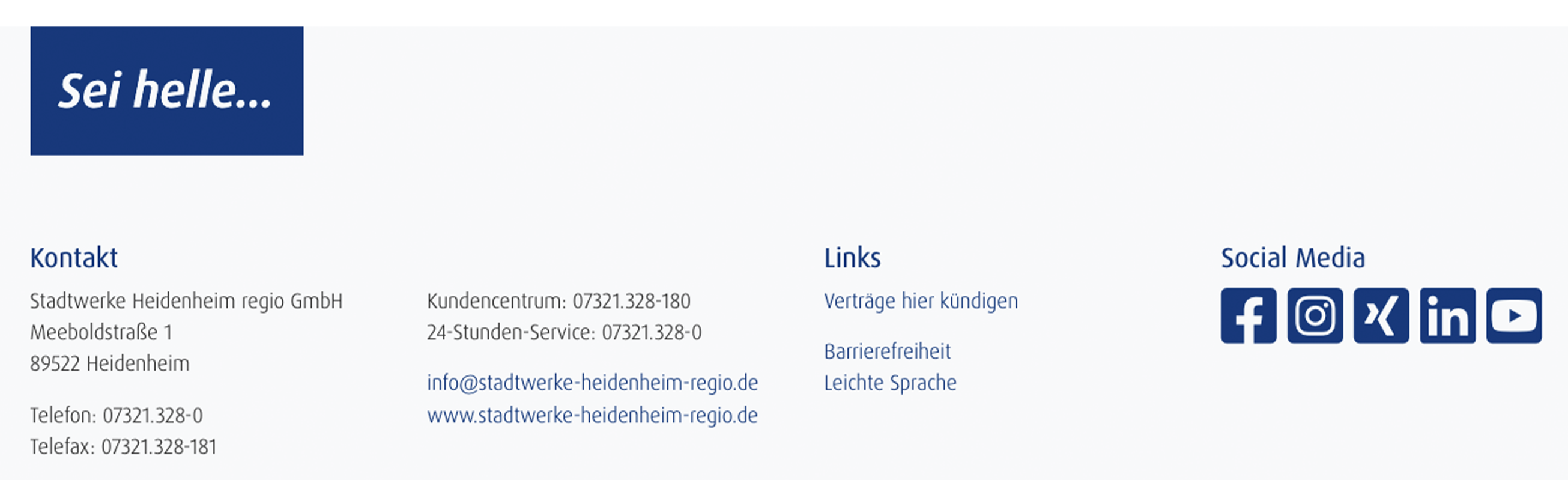 Bereich für Kunden-Service