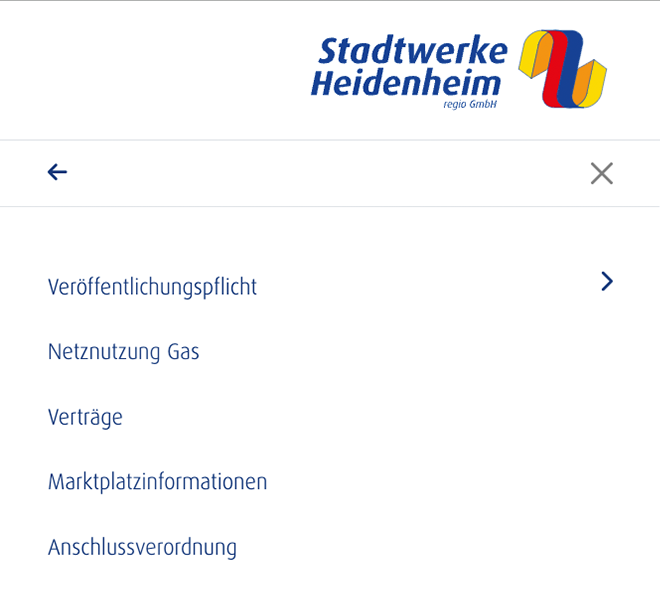 Seiten-Menu mit Weiteren Punkten